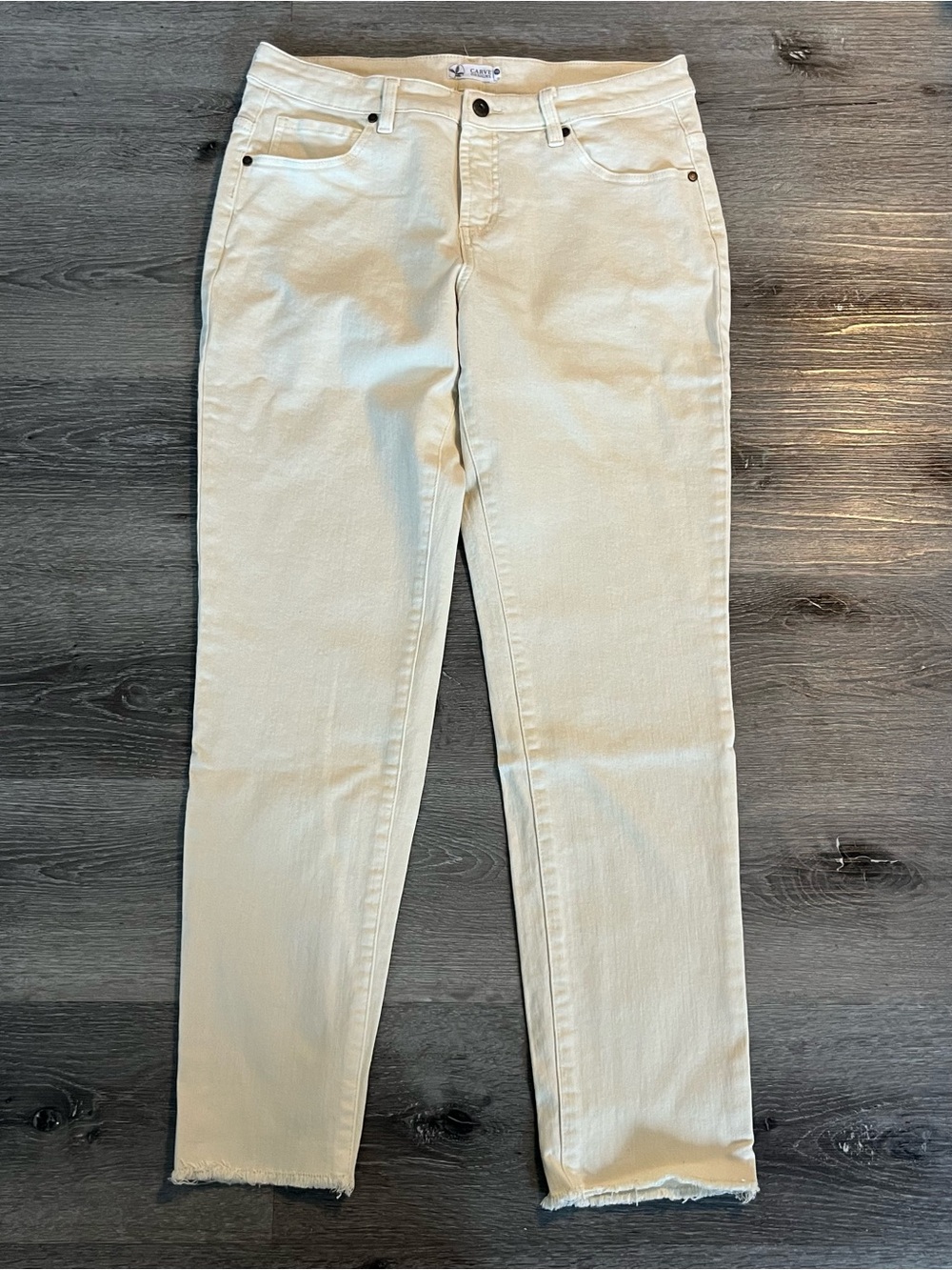 Carve Designs Carson Jeans Pants Size Mid Rise Size 10 White Nautical Coastal